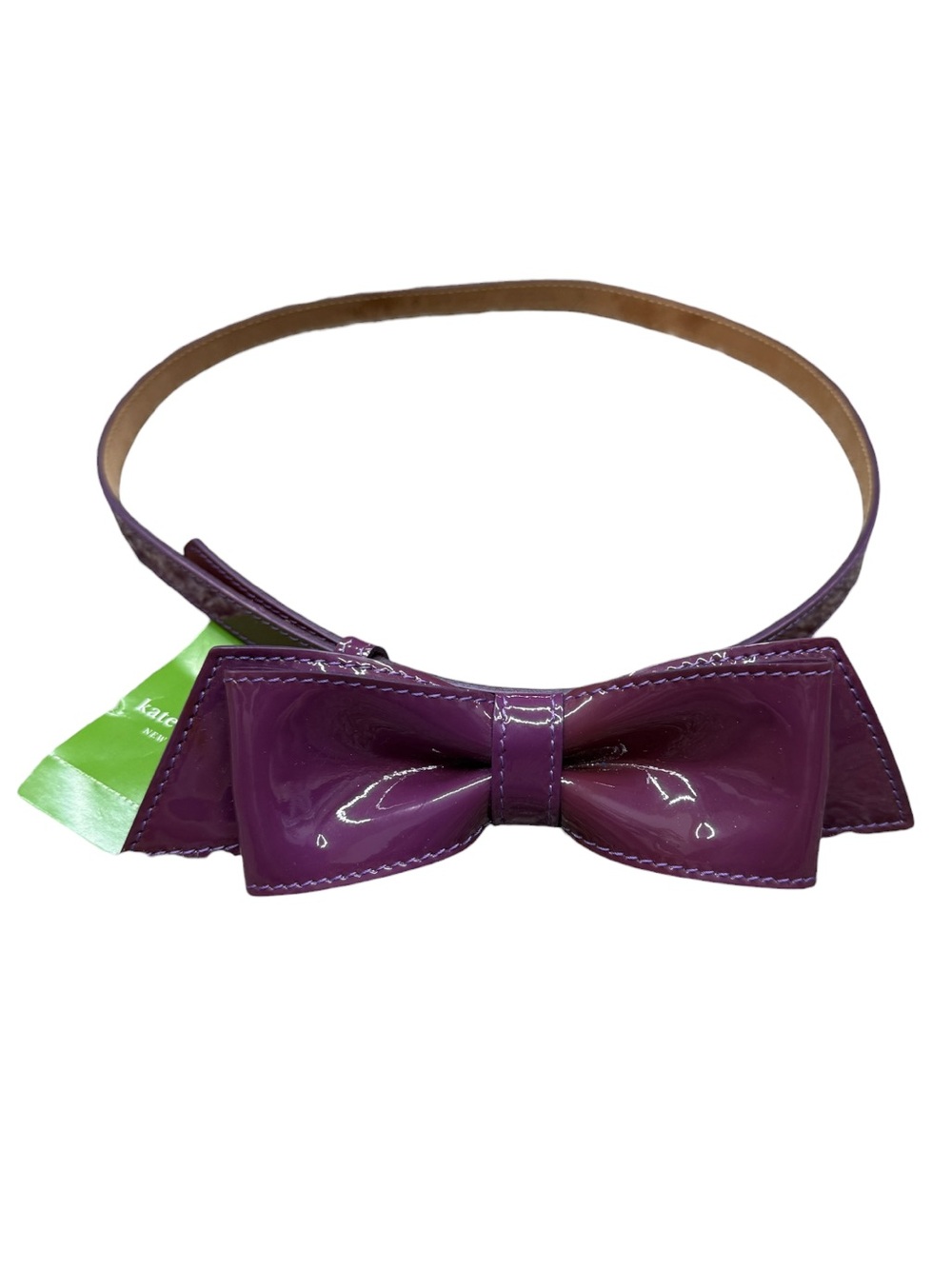 Kate Spade Purple Patent Leather Bow Belt Size M NWT